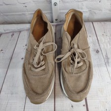 Lucky Brand Odee Size 9M Womens Shoes Brown Suede Round Toe Lace Up Sneakers