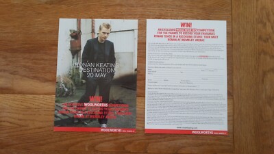 RONAN KEATING (BOYZONE) Destination 2-sided  UK FLYER / mini Poster 8x6 inches