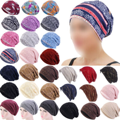 Muslim Women Turban Hijab Hair Loss Cover Chemo Cap Bonnet Hat Head Wrap Beanies