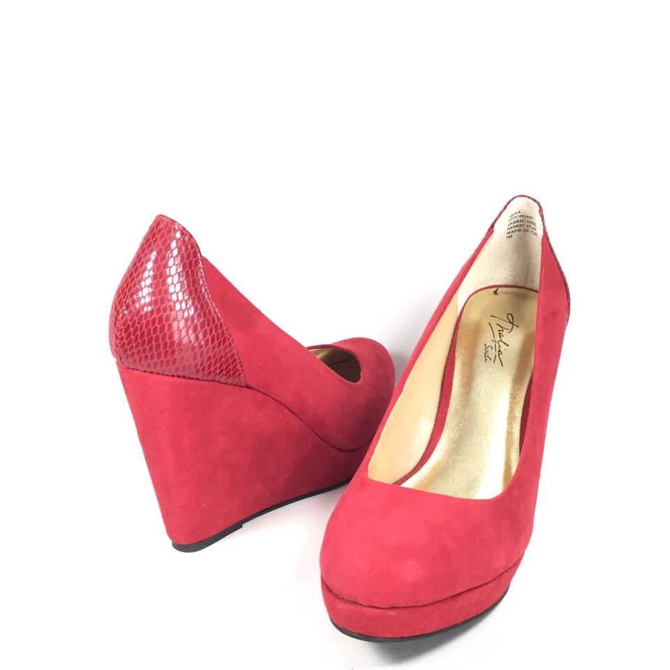 Zapatos de vestir Thalia Sodi Miaa para mujer talla 7 M rojos con cuña Foto 2 de 4