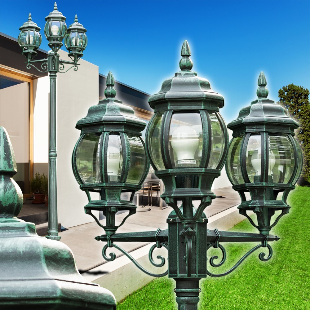 Lampada da terra candelabro sentieri giardino esterno lampada da terra lanterna nero-verde