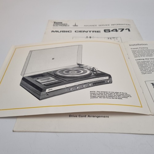 Vintage Thorn Ultra Music Centre 6471 Operating Instructions Service Information - Picture 2 of 3