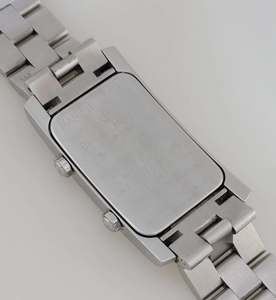 ELEGANT BAUME & MERCIER HAMPTON DUAL TIME SS MENS WRIST WATCH - MV045121 - Image 4 of 4