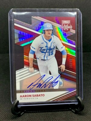 AARON SABATO 2020 Panini Elite Extra Edition Aspirations Die Cut Auto RC /46