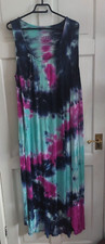 Multicoloured Stretchy Tie Dye Maxi Dress XXL Measurements In Description