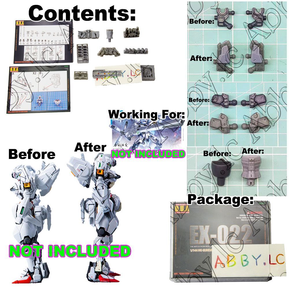 for HG 1/144 X-EX01 Calibarn Gund-Arm Resin Heighten Details Parts Anubis EX-022