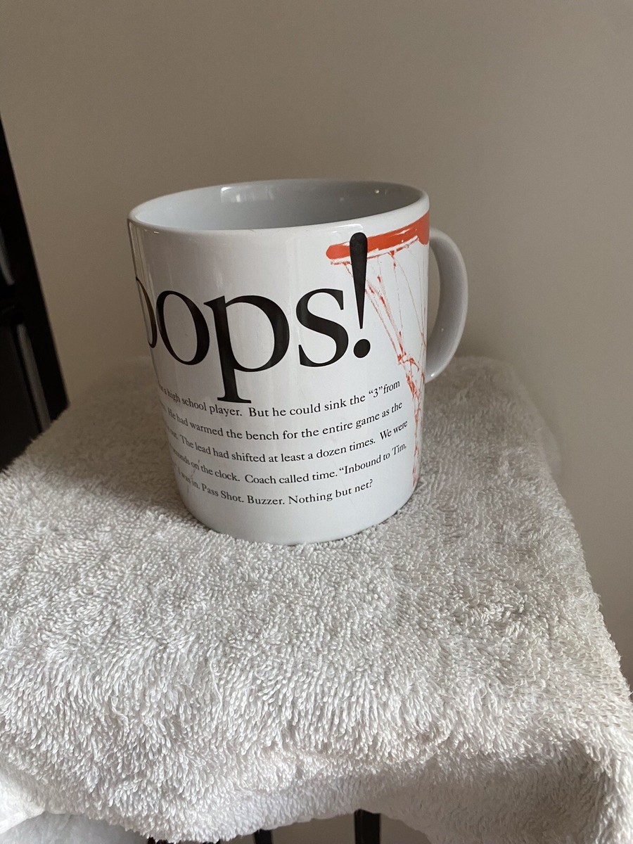 Starbucks HOOPS! “OOPS” Misprinted Coffee Mug 14oz RARE 1996 Starbucks HOOPS! “OOPS” Misprinted Coffee Mug 14oz RARE 1996