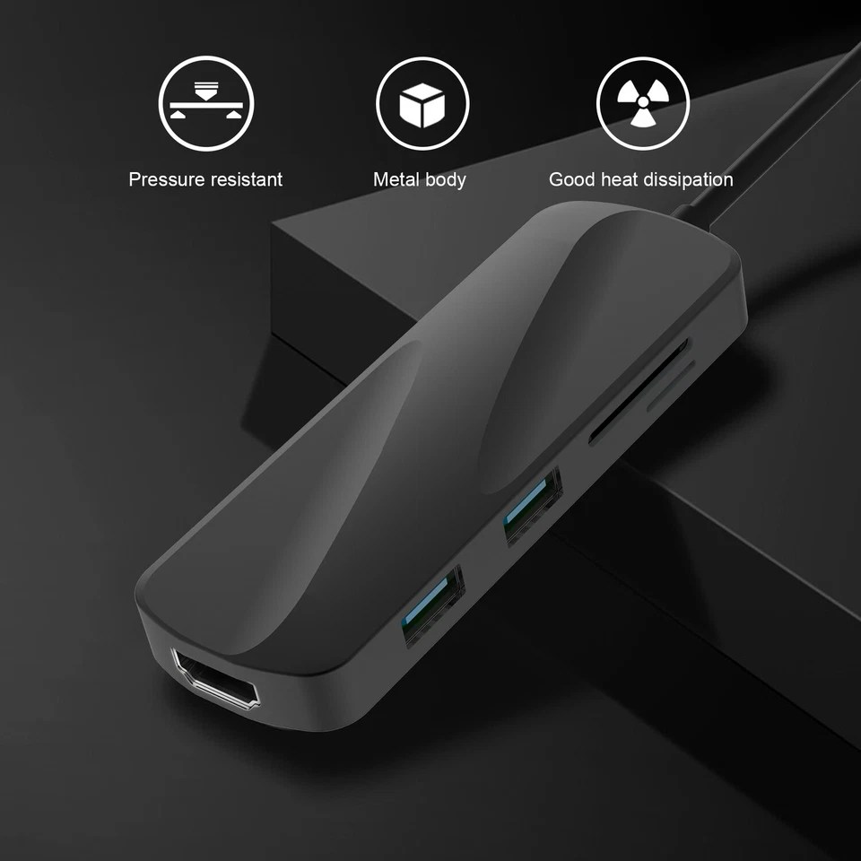 65W PD Charge 4K HDMI USB Type C Hub Adapter SD TF Card Reader For MacBook Pro - Image 3 of 4