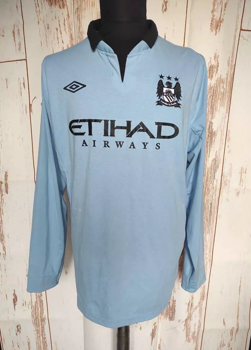 Manchester City FC Home 2012/13 Long Sleeve Jersey Umbro Shirt Soccer Sz 44