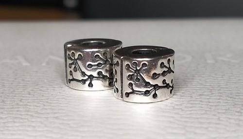 Rare Pandora Sterling Silver Lucerne Flower Clip Charm 790571 Retired - Picture 3 of 13