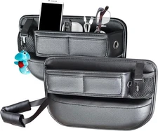 2 Pack Car Seat Gap Filler Organizer for SUV Truck Universal PU Leather Storage 