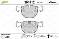 Valeo Bremsbelagsatz, Scheibenbremse 301412 FüR Alpina BMW