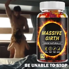 #1 BEST-MALE ENLARGER THICKER LONGER BIGGER 4" GROWTH ENLARGEMENT 60 GUMMIES