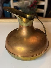 Vintage Copper And Brass Pitcher Made In Holland 6” Tall