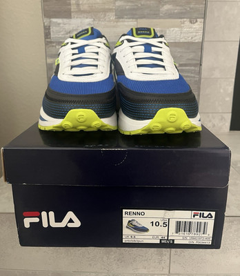 FILA Renno Men's Low Top Lace-Up Colorblock Athletic Sneakers Blue/White 10.5