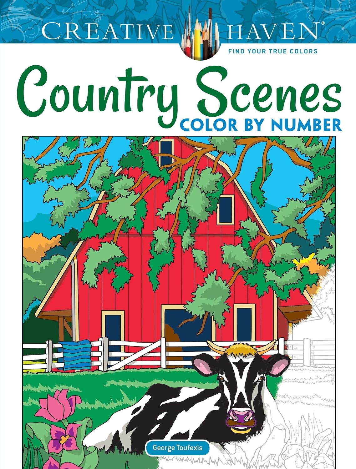 Creative Haven Country Scenes Color by Number (Adult Coloring). Toufexis** - Image 7
