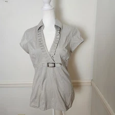 Y2K Express Design Studio Shirt Small Womens Babydoll Office Siren Top Corpcore 