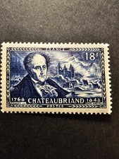 FRANCE TIMBRE VICOMTE DE CHATEAUBRAIND FRANÇOIS RENÉ N°816 NEUF ** LUXE MNH 1948
