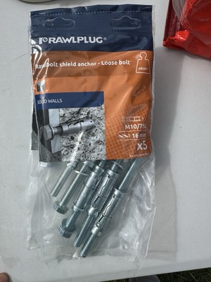 RAWLPLUG Rawbolt Shield Archor - lose Schraube M10/75, 5er Pack