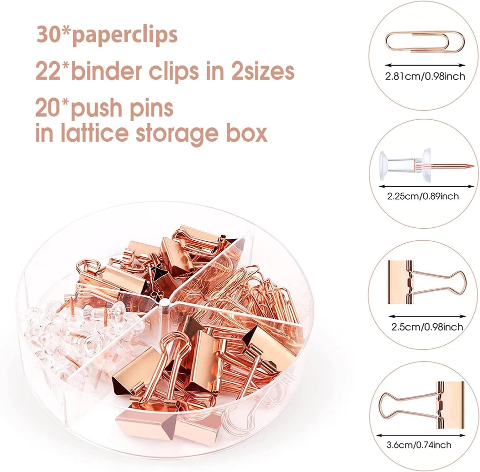 Rose Gold Desk Organizers and Accessories Office Supplies Set Stapler, Pen Holde - Image 4 of 4