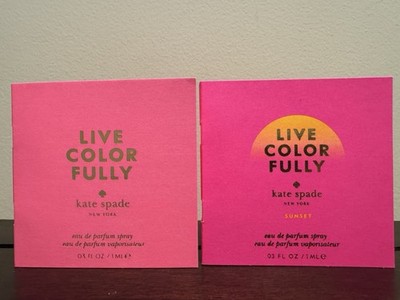 Two Kate Spade New York Live Colorfully Sunset Perfume Samples 0.06 oz Each New