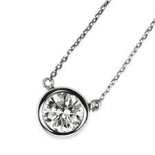 ajour Pt900/Pt850 diamond pendant necklace 1.00ct I VS2 G - Auth free shipp