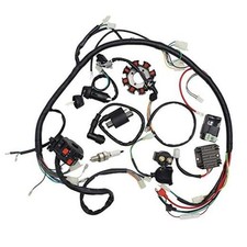 Complete Wiring Harness kit Wire Loom Electrics Stator Coil CDI for ATV Quad 4