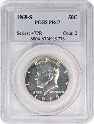 1968-S Kennedy Silver Half Dollar PR67 PCGS