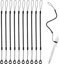 10pcs Pen Lanyards, Elastic Lanyard Tether with Silicone Rings Retractable...