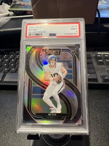 2024 PANINI SELECT SILVER PRIZM #117 BO NIX ROOKIE RC PSA 9