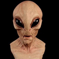 Adult Halloween Party Alien Mask Horror Headwear UFO Latex Cosplay Costume Props