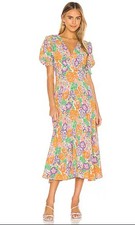 Faithfull The Brand Marie Louise Midi Dress Size USA Small/4 Sold Out Floral