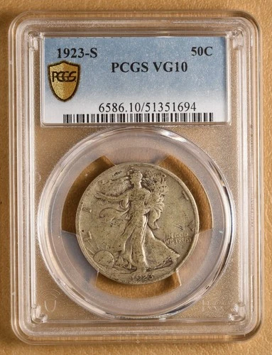 1923 S Walking Liberty Half Dollar PCGS VG10