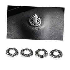 4PCS Bling Inner Car Door Lock Cover Stickers, Rhinestones Pull Rod Bolt Black