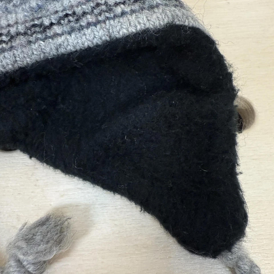 Piel de tortuga invierno Fair Isle mezcla de lana tejido orejeras borla gorro forrado de lana Foto 4 de 4