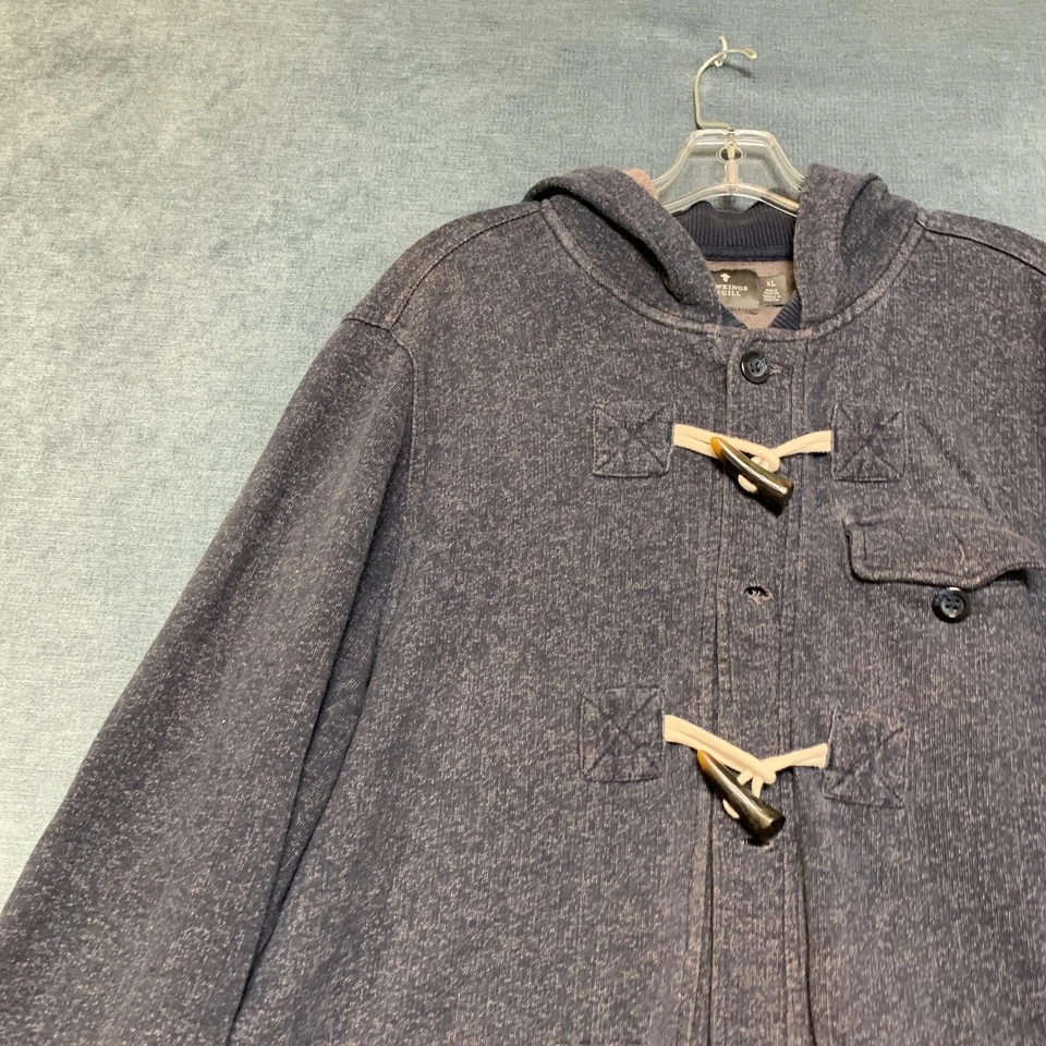 Hawkings MCgill Duffle Coat 男式 XL 蓝色棉切换纽扣连帽冬季 — 第 4/4 张图片