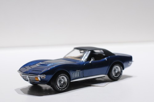 FRANKLIN COME NUOVA 1972 CHEVROLET CORVETTE LT-1 CONVERTIBILE BLU SCALA 1:24 LIMITED 2 - Foto 2 di 8