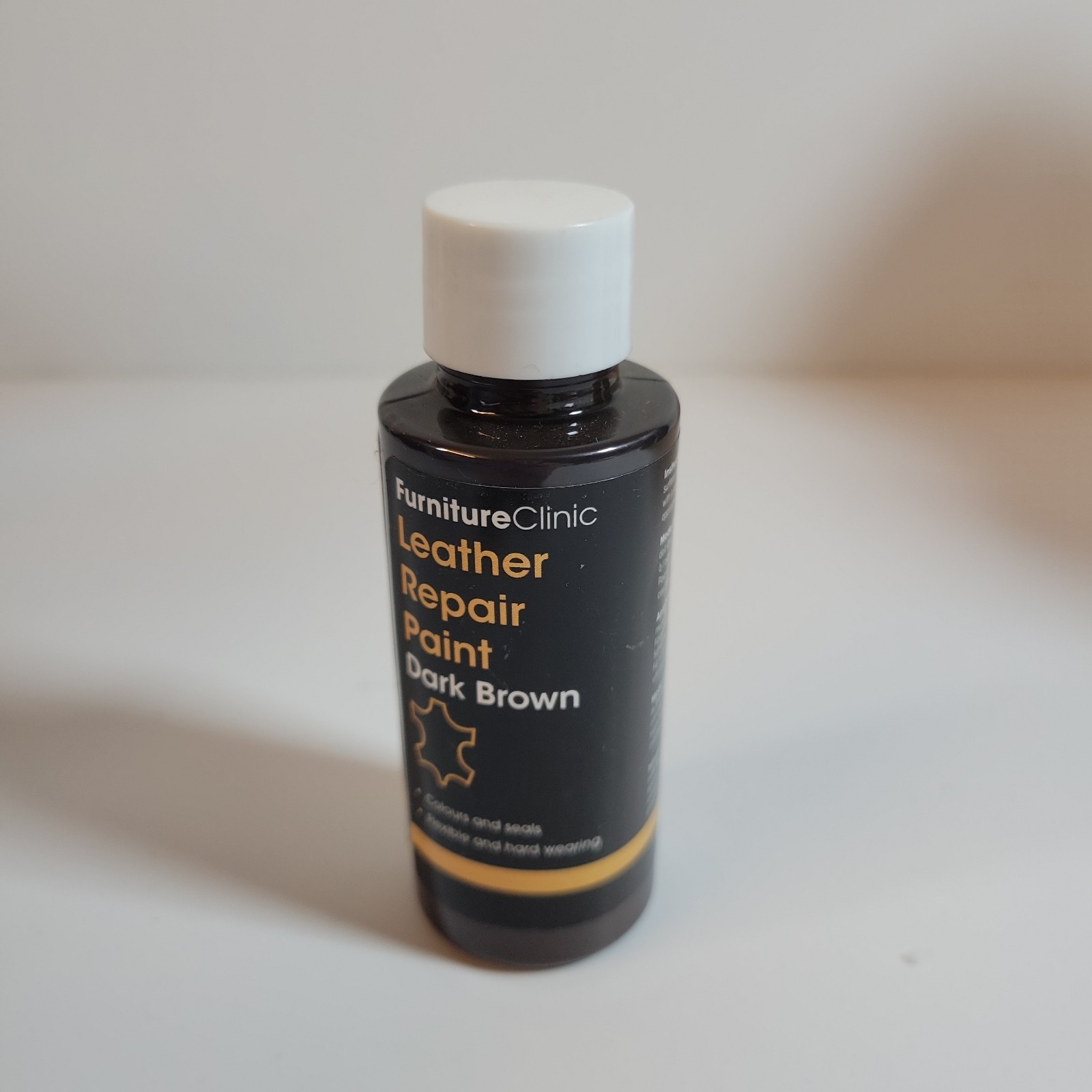 Furniture Clinic Leather Repair Paint 2-in-1 Seal 50ml / 1.7oz, Dark Brown