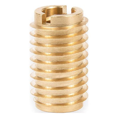 Knife Thread Insert, 3/8''-16 Int Thrd Sz, 1 In L, 1/2 In Dia., Brass, Plain, 10