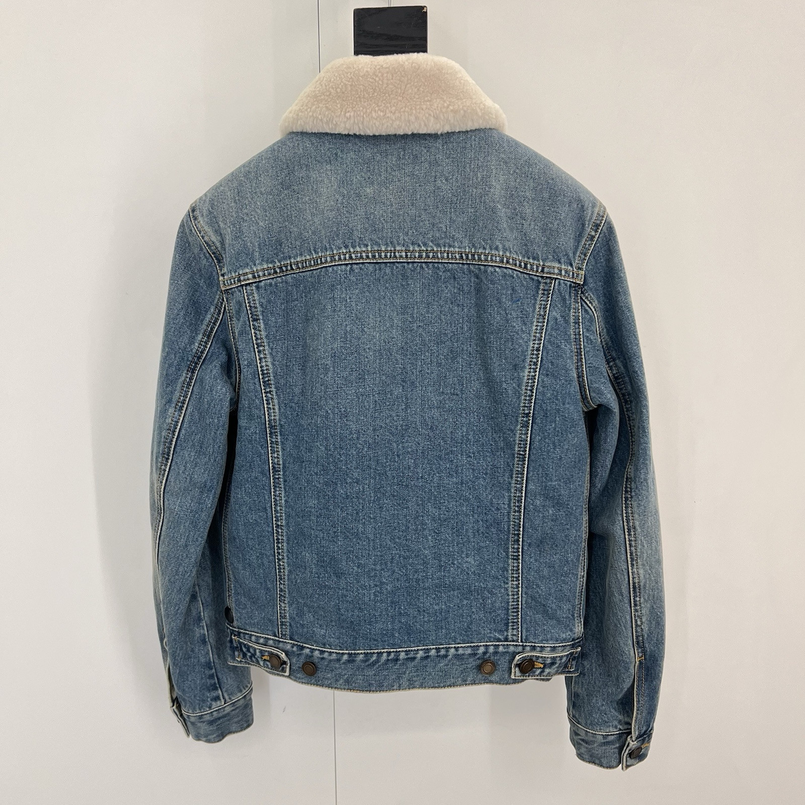 Saint Laurent Shearling Denim Jacket In All Sizes image 2