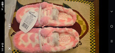 Hey Dude Wendy Slipper Hearts Women s 7 Pink/White Faux Fur Lined Slip-On
