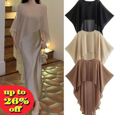Women Chiffon Shawl Wrap Long Cape Jacket Bridal Wedding Shrug for Evening Dress