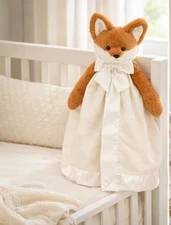 Bearington Fox Lil’ Fritz Snuggler Lovey Satin Trim Soft Plush Security Blanket