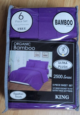 Organic Bamboo Sheet Set 2500 6 Piece Set King Size Egyptian Touch NEW FREE SHIP