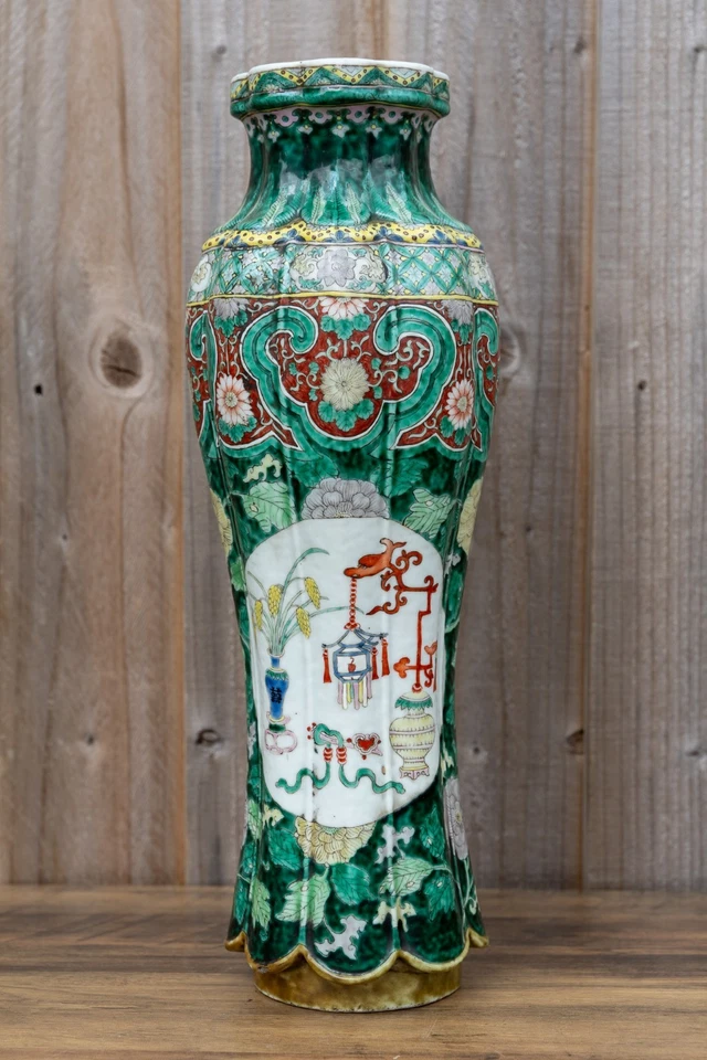 Chinese Famille Verte Wucai Vase 18/19th Century 39cm Tall - Image 3 of 4