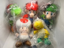 NEW w/Tag Super Mario 9" Plush LOT of 5 Mario,Luigi,Yoshi,Toad,KoopaT Nintendo