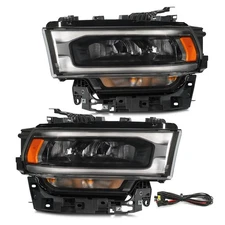 Upgrade FULL LED Headlights For 2019-2024 RAM 2500 3500 Black Left+Right Pair