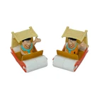 MARX 1991 ANNIVERSARY RUBY EDITION FLINTSTONES FRED FLINTSTONE w/ CAR - LOT OF 2
