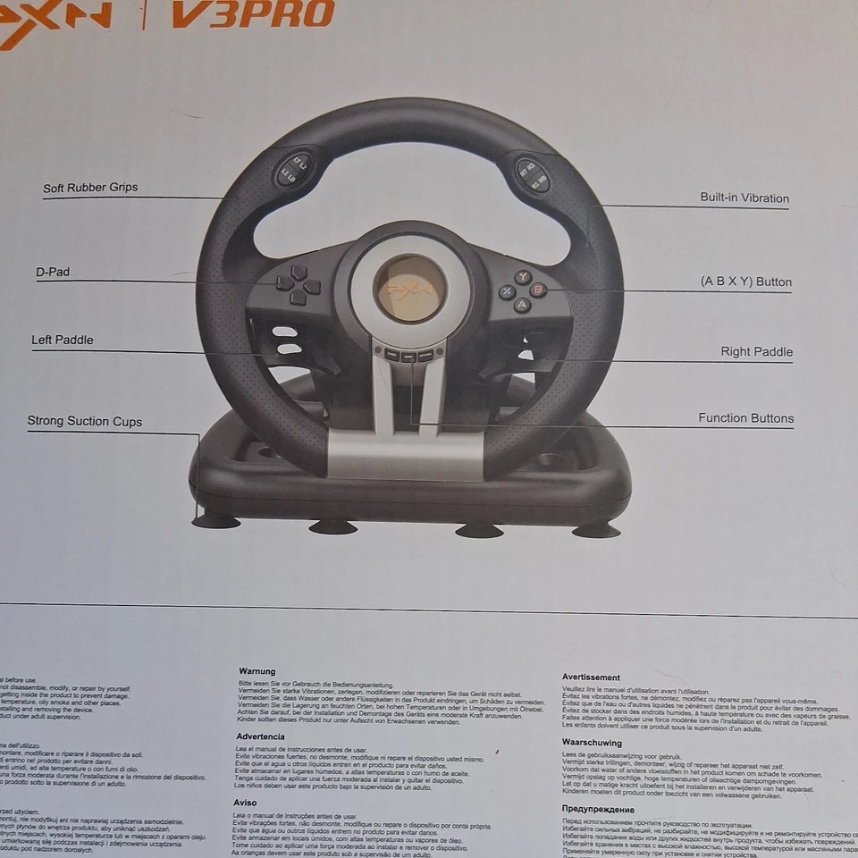 PXN V3 Pro gaming steering wheel With Pedals 180 degree For PS3 PS4 Xbox Switch - Image 4 of 4