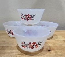 Set of 4 Fire King Primrose Custard Pudding Cups Bowls